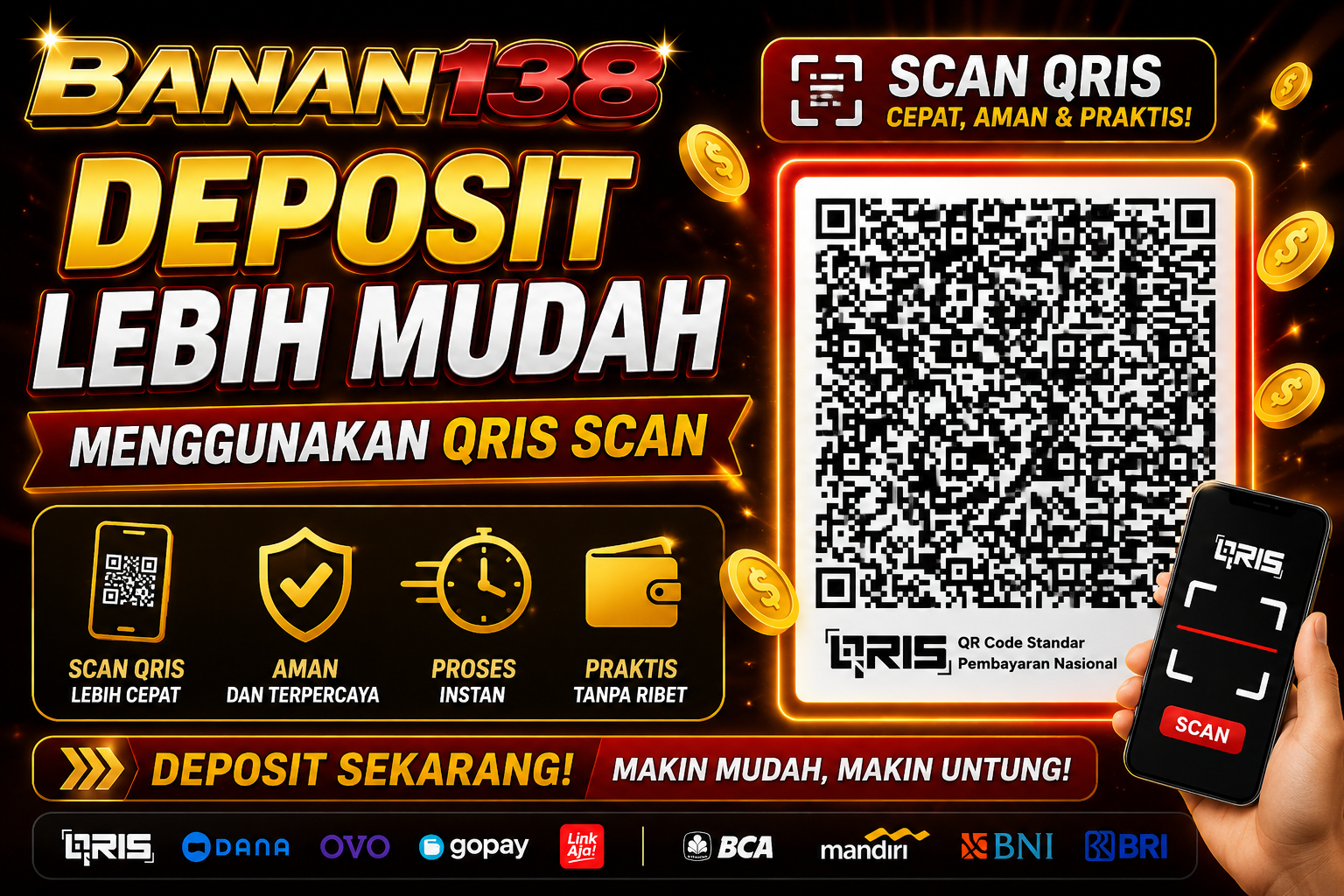 DEPOSIT LEBIH MUDAH PAKAI QRIS, YUK DEPOSIT